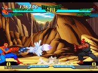 une photo d'Ã©cran de Marvel Super Heroes VS Street Fighter sur Sony Playstation